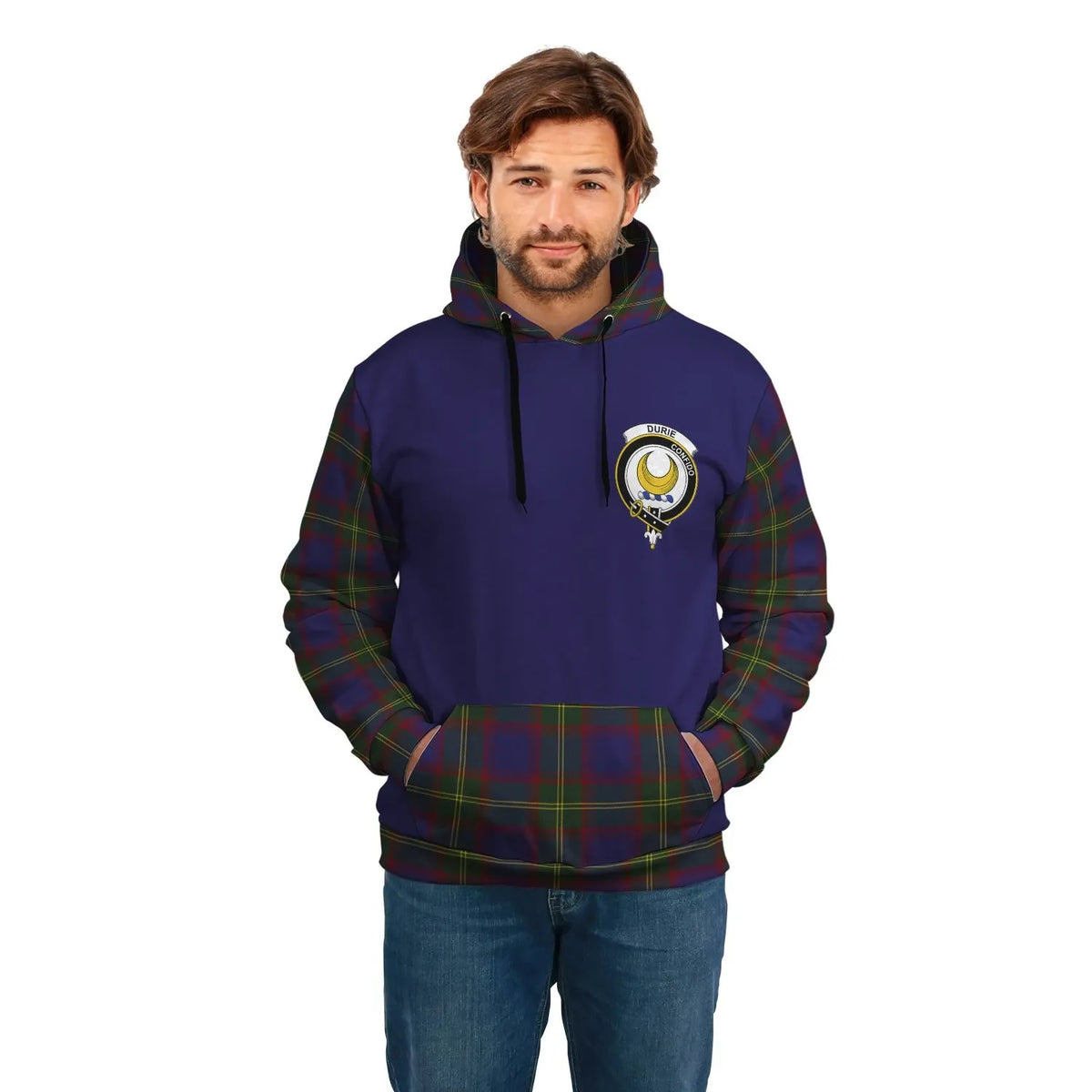 Printivon Durie Clans Tartan All Over Hoodie Sleeve Color