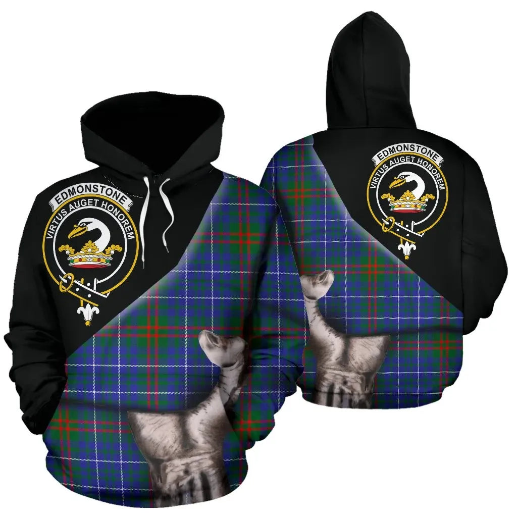 Printivon Edmonstone Tartan Clan Crest Hoodie Patronage