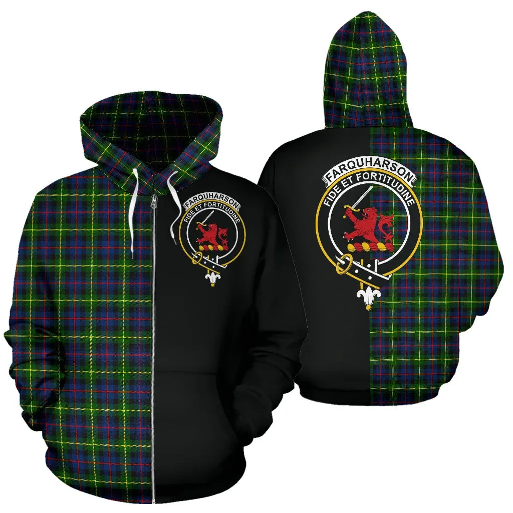 Printivon Farquharson Modern Tartan Hoodie Half Of Me