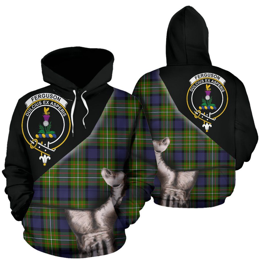 Printivon Fergusson Modern Tartan Clan Crest Hoodie Patronage
