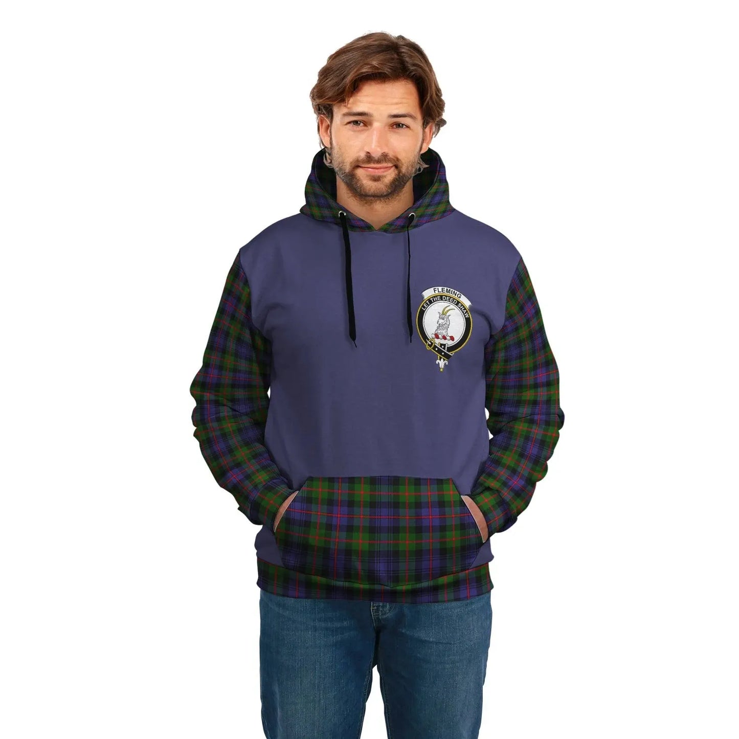 Printivon Fleming Clans Tartan All Over Hoodie Sleeve Color
