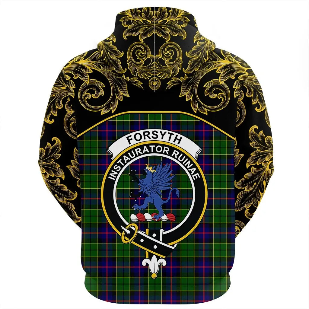 Printivon Forsyth Modern Tartan Clan Crest Zip Hoodie Empire I