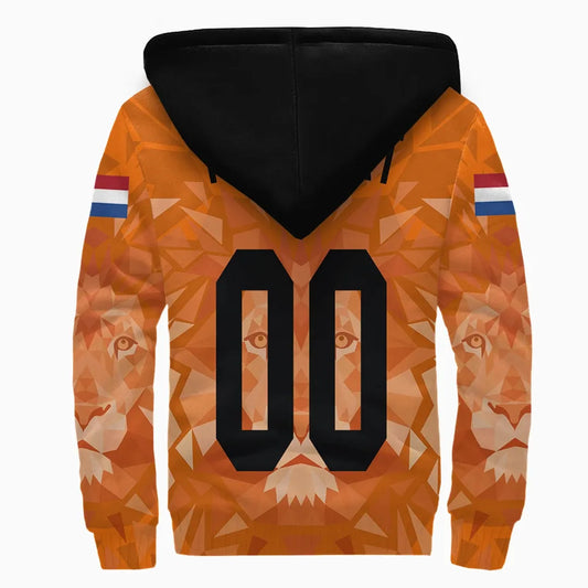 Custom Netherlands Lion Sherpa Hoodie Euro Soccer
