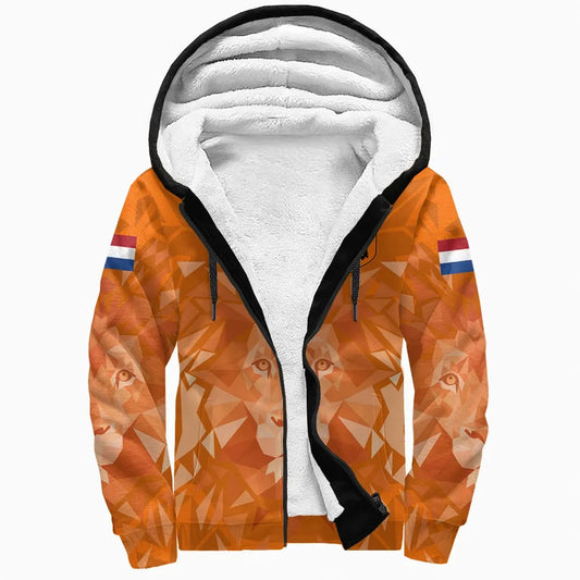 Custom Netherlands Lion Sherpa Hoodie Euro Soccer