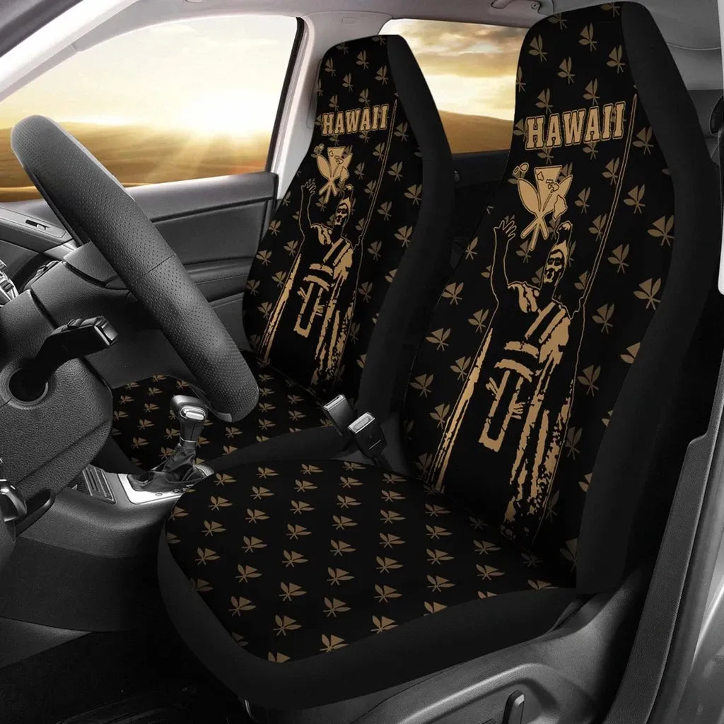 Polynesian Pride Car Accessory Hawaii King Kanaka Maoli Golden Car Seat Covers