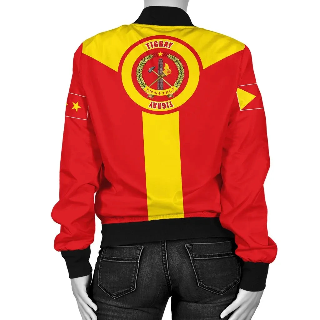 Tigray Bomber Jacket, Tigray Rising Coat Of Arms Women