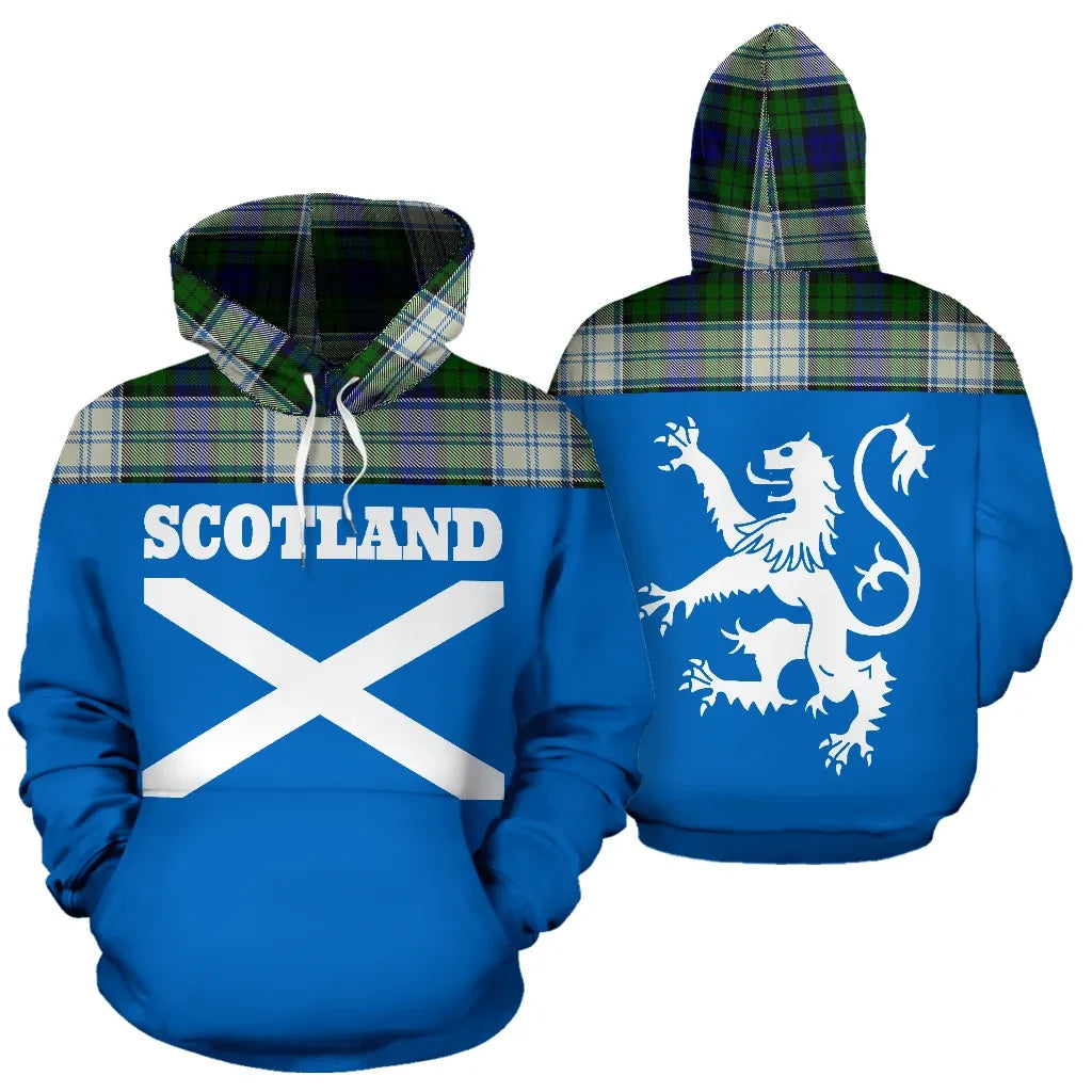 Printivon Tartan All Over Hoodie Lion Blackwatch Dress Modern