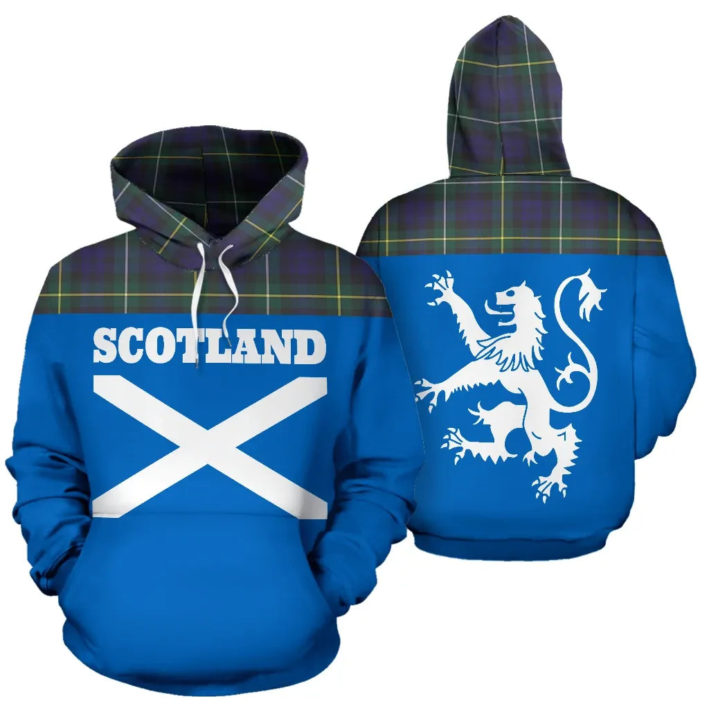 Printivon Tartan All Over Hoodie Lion Campbell Argyll Modern