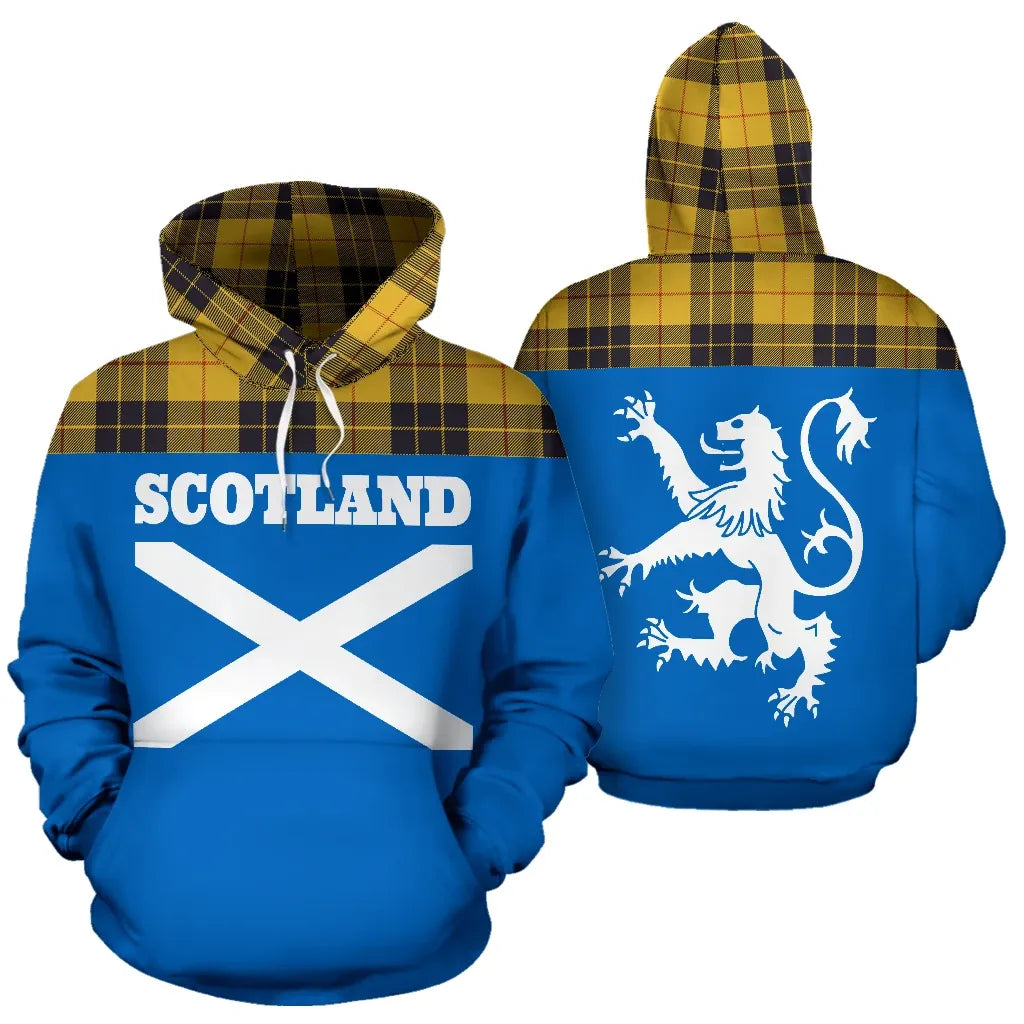 Printivon Tartan All Over Hoodie Lion Macleod Of Lewis Ancient