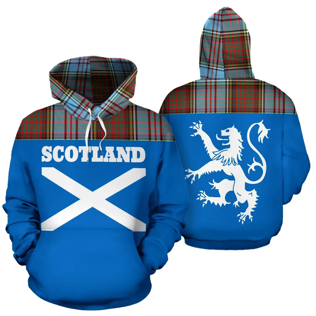 Printivon Tartan All Over Hoodie Lion Anderson Ancient