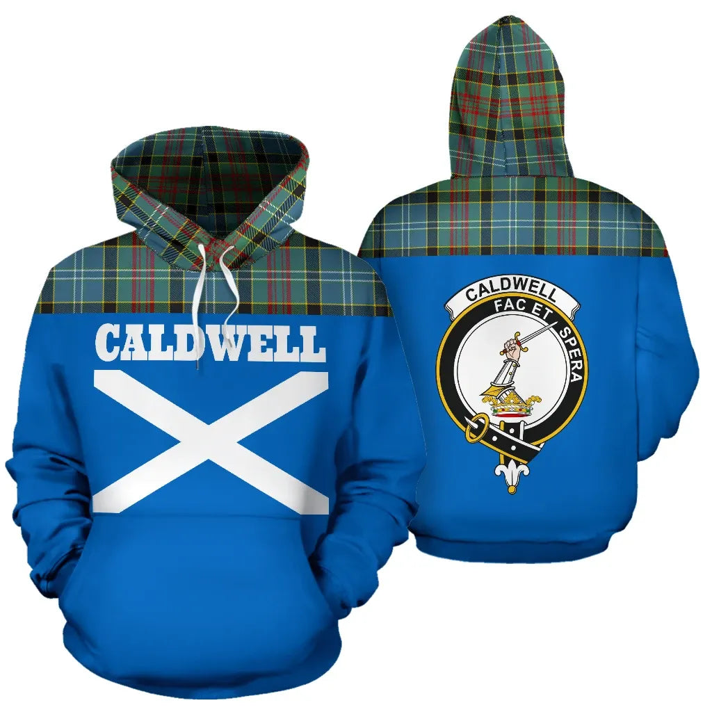 Printivon Tartan All Over Hoodie Caldwell Clans