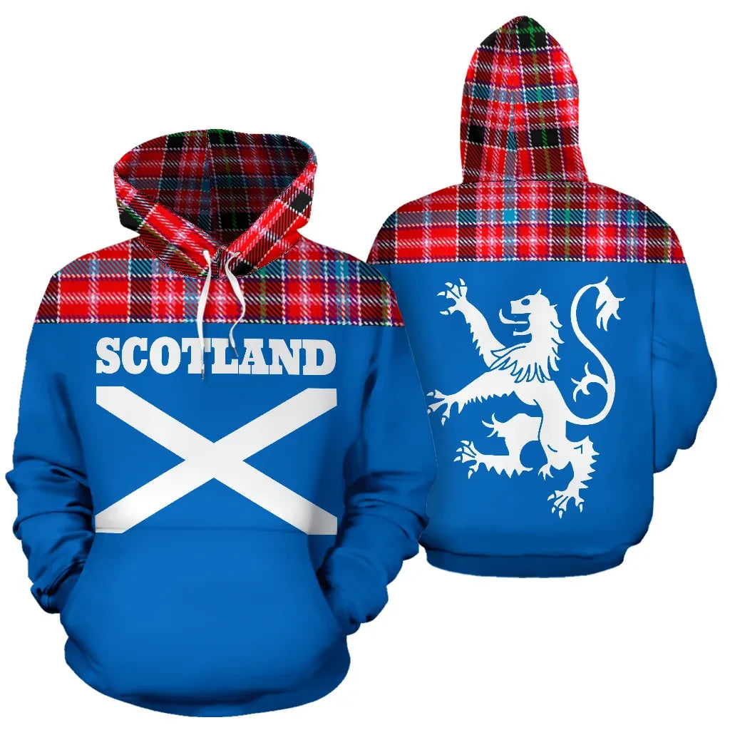 Printivon Tartan All Over Hoodie Lion Aberdeen District