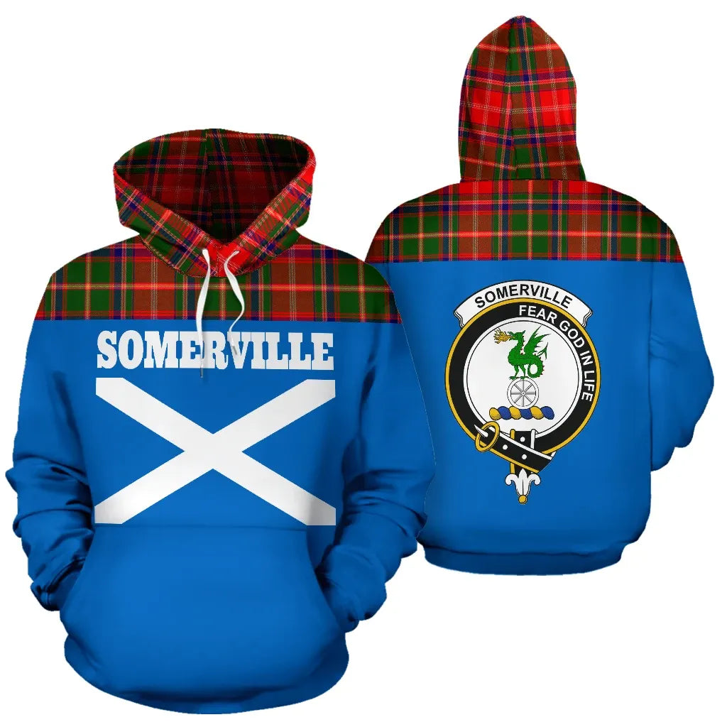 Printivon Tartan All Over Hoodie Somerville Clans