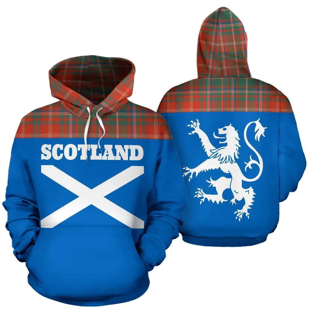 Printivon Tartan All Over Hoodie Lion Macdougall Ancient