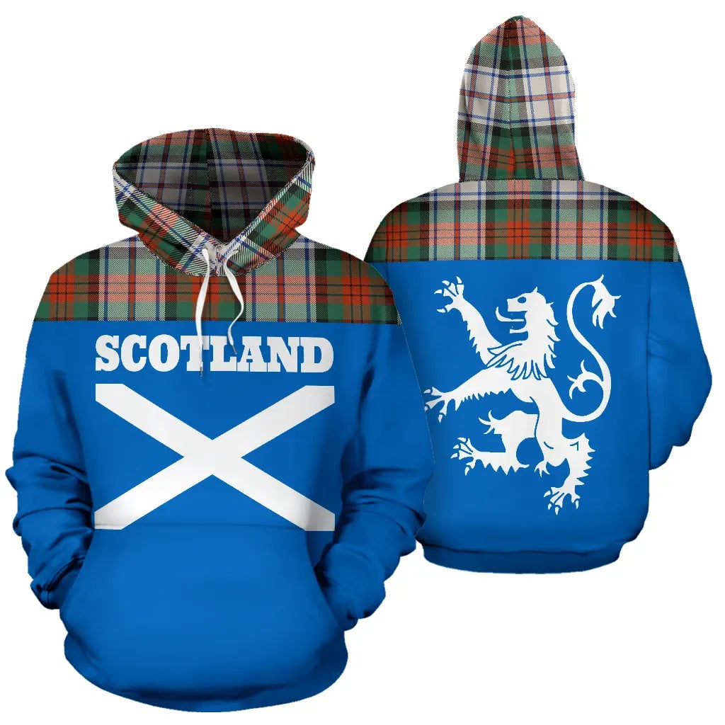 Printivon Tartan All Over Hoodie Lion Macduff Dress Ancient