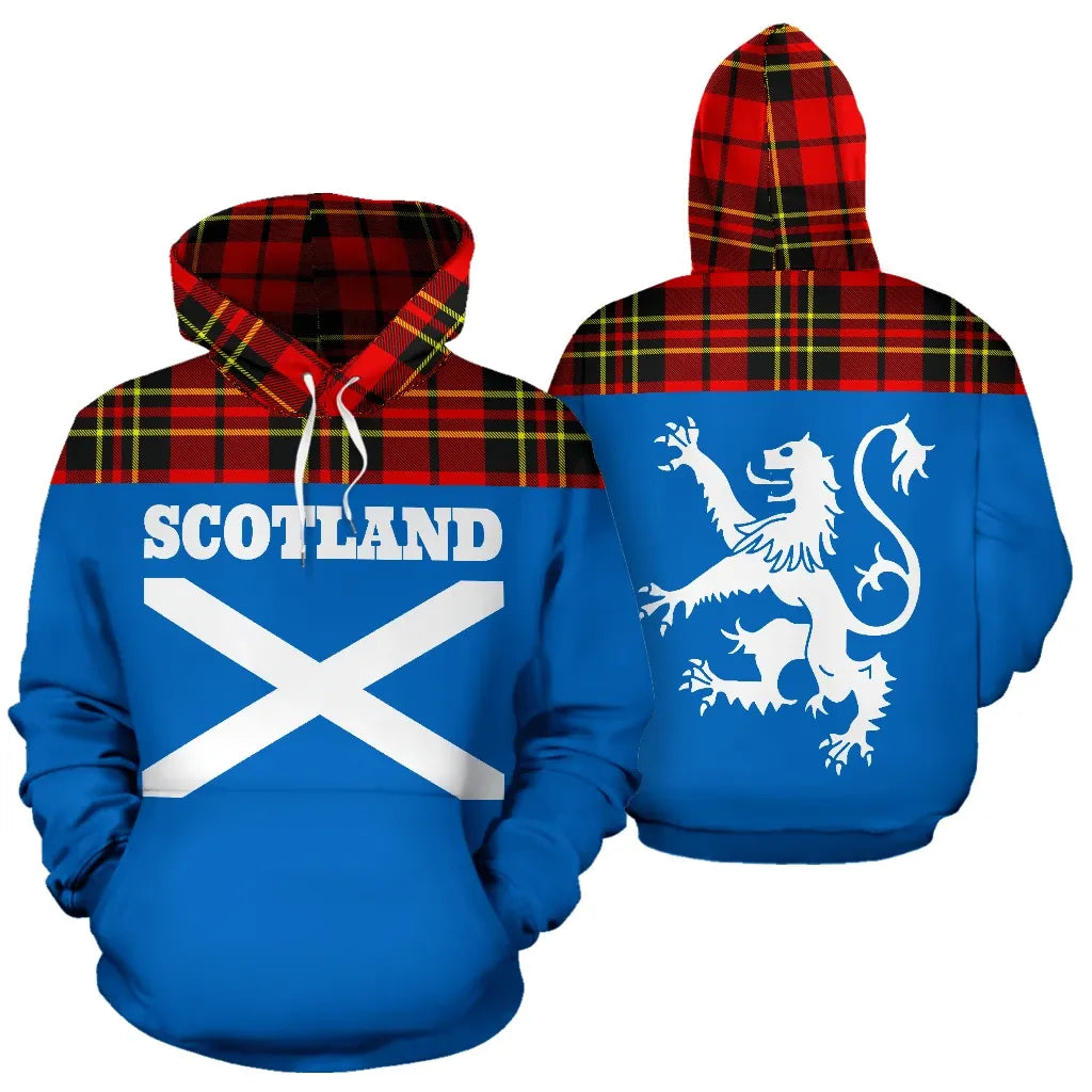 Printivon Tartan All Over Hoodie Lion Brodie Modern