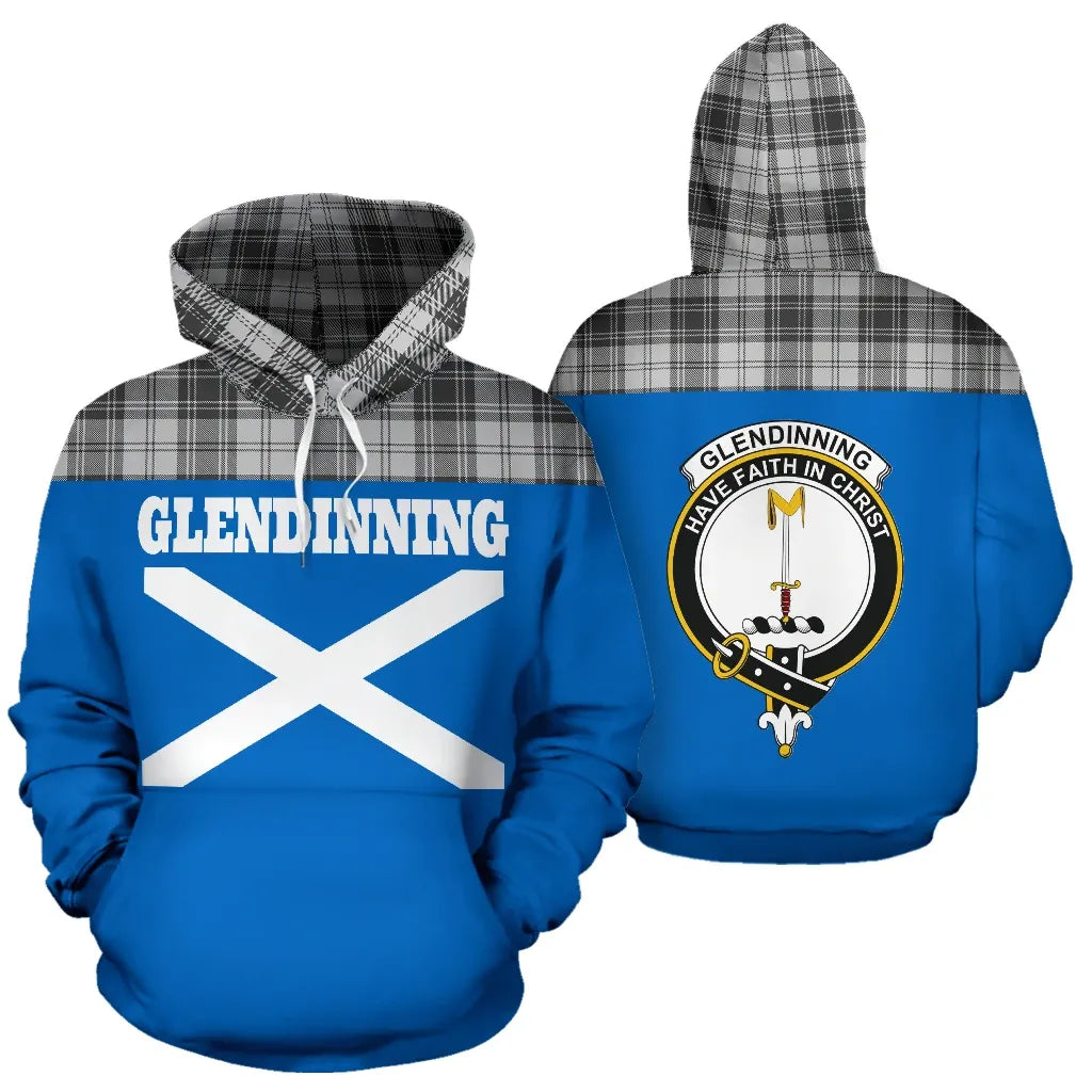 Printivon Tartan All Over Hoodie Glendinning Clans