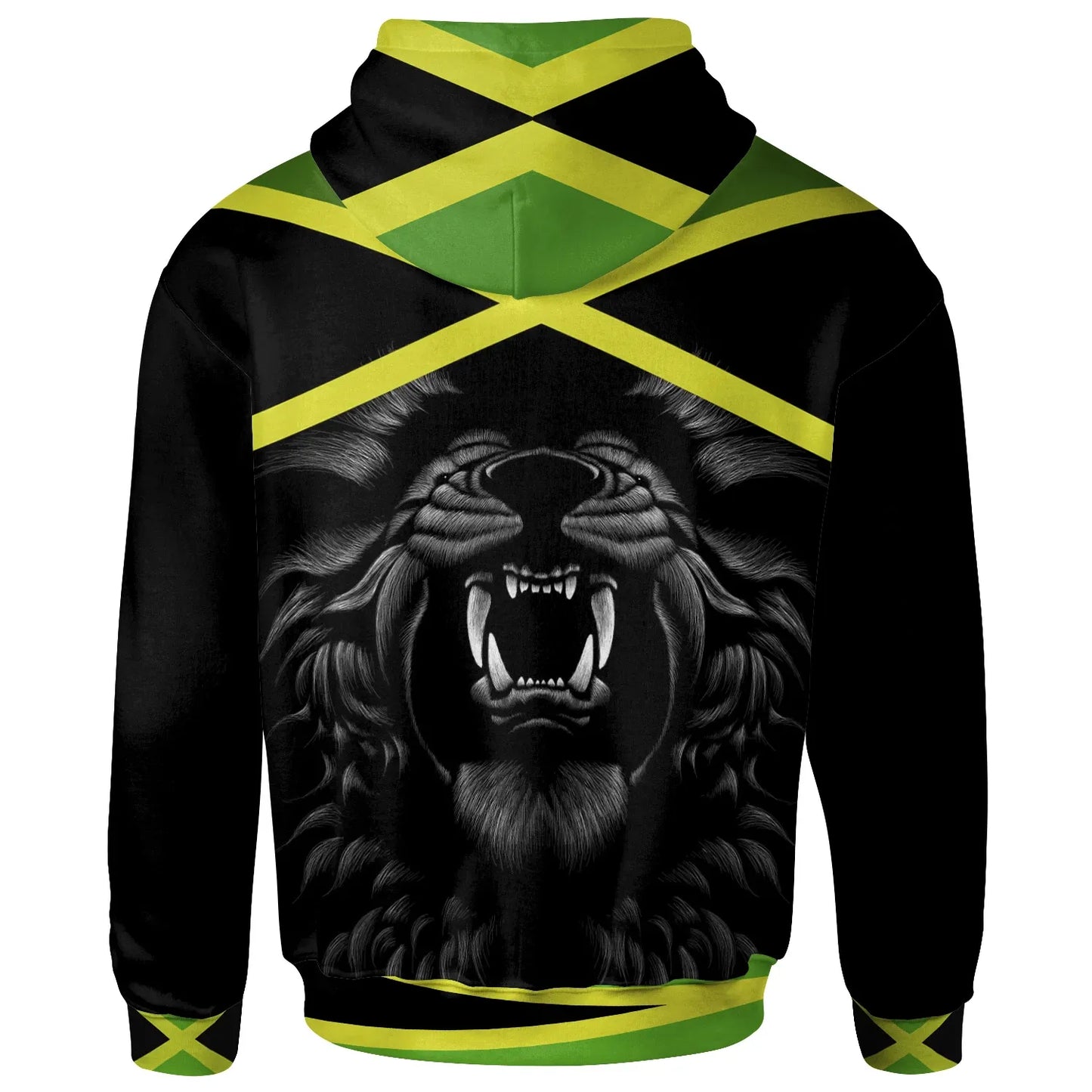 Africa Zip Up Hoodie Jamaica Coat Of Arm, Flag Color