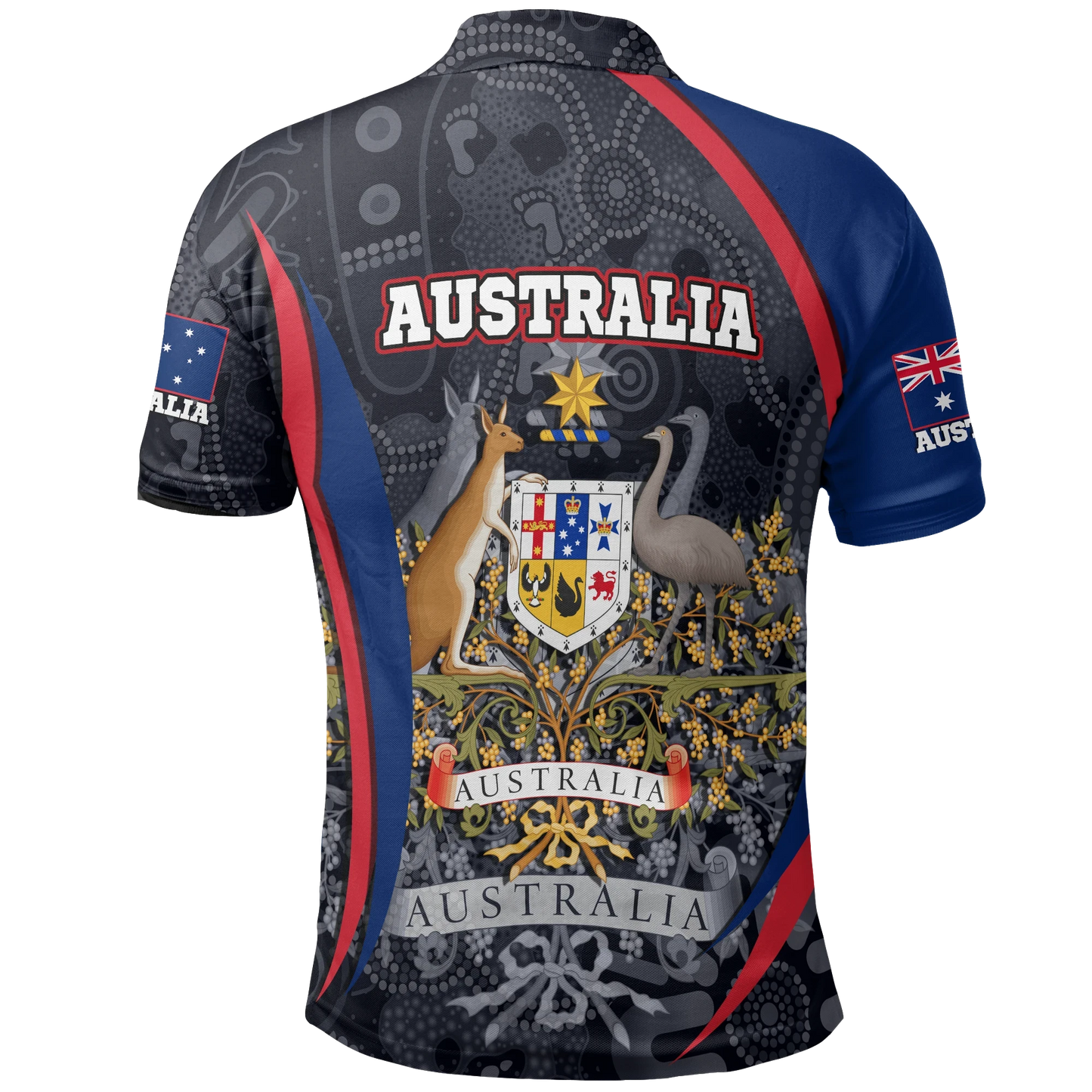Australia Polo Shirt Australia Coat of Arms Shirt Aussie Spirit Unisex