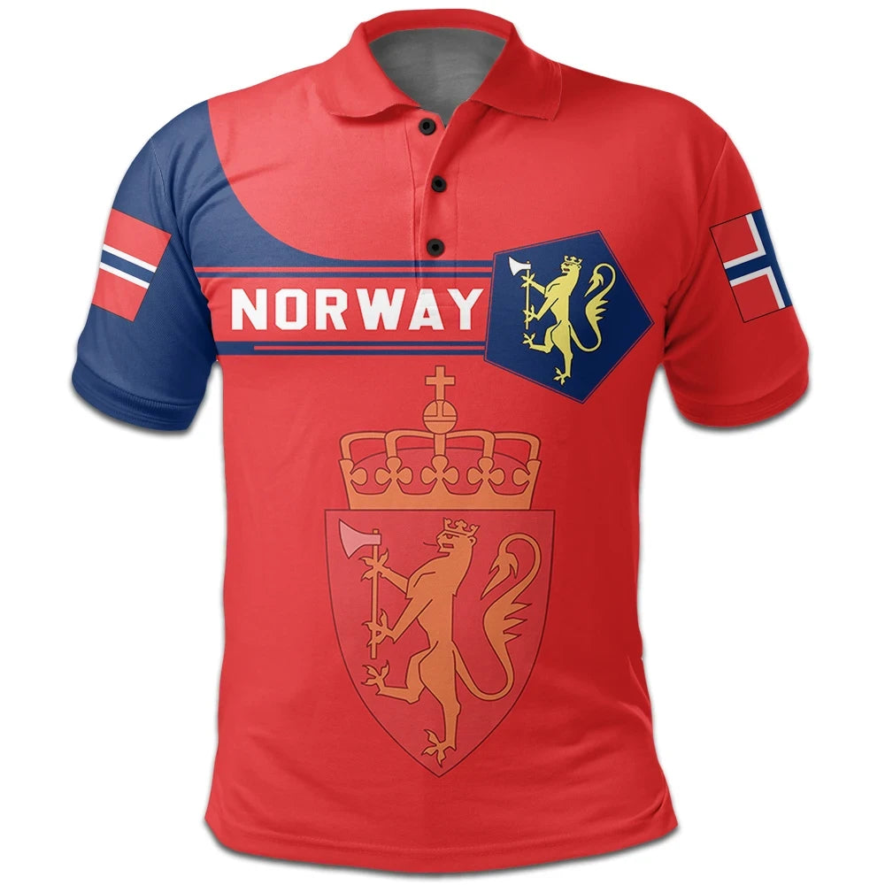 Norway Polo Shirt Coat Of Arms Simple Style