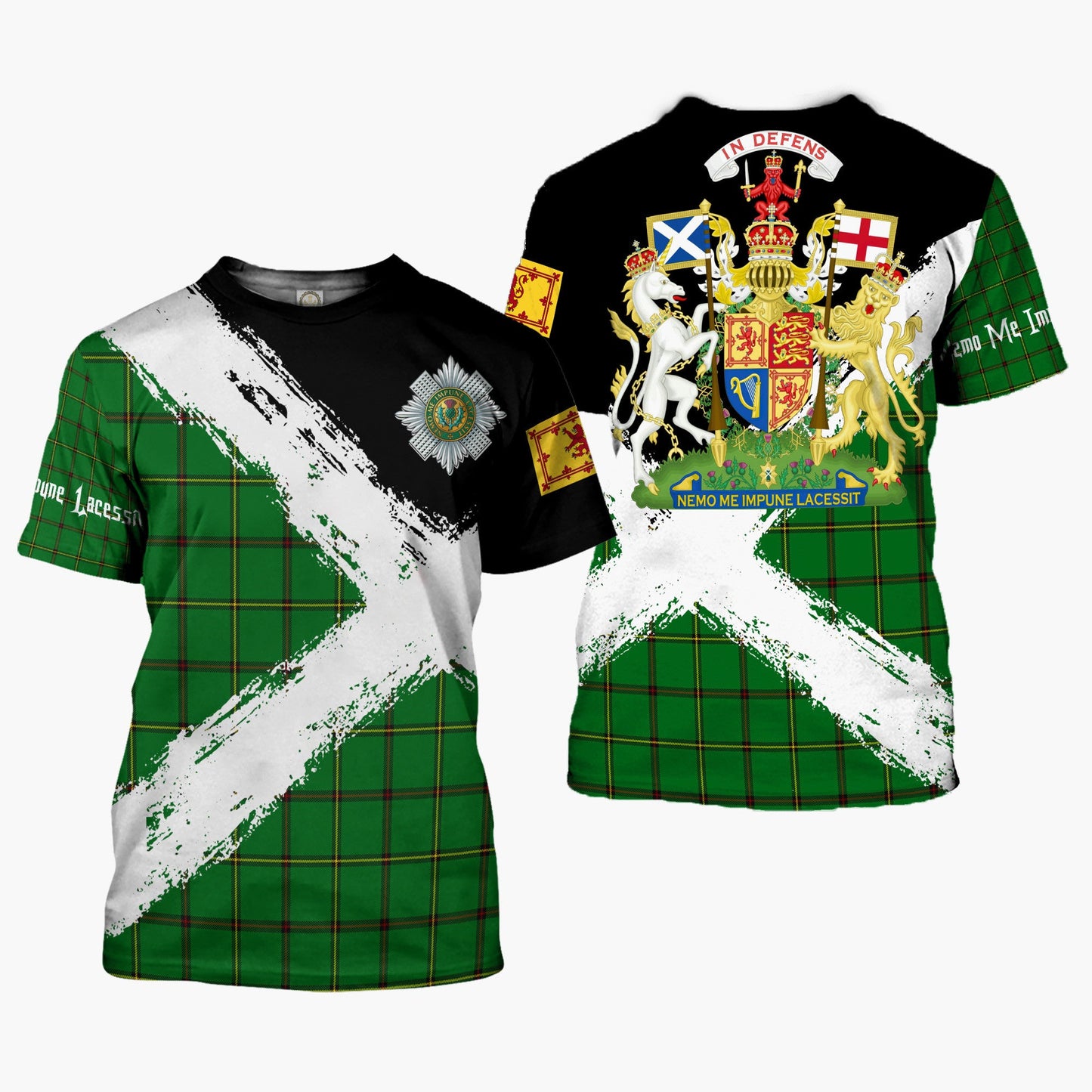Printivon Don Clan T Shirt Scotland Coat Of Arms Tartan Pattern