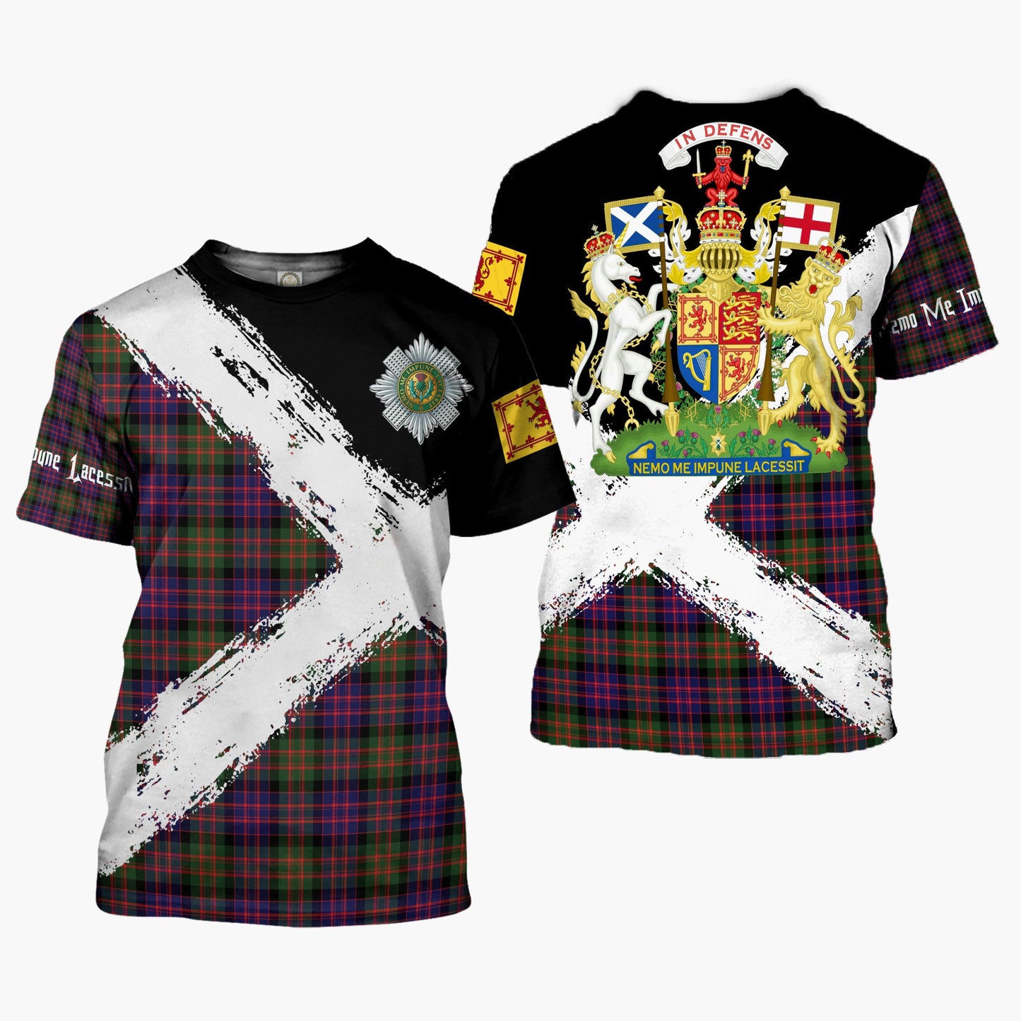 Printivon MacBrayne Clan T Shirt Scotland Coat Of Arms Tartan Pattern