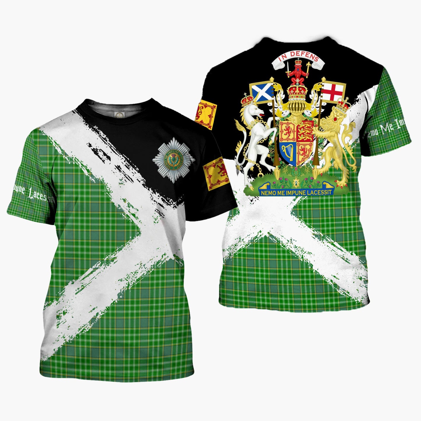 Printivon Currie Clan T Shirt Scotland Coat Of Arms Tartan Pattern