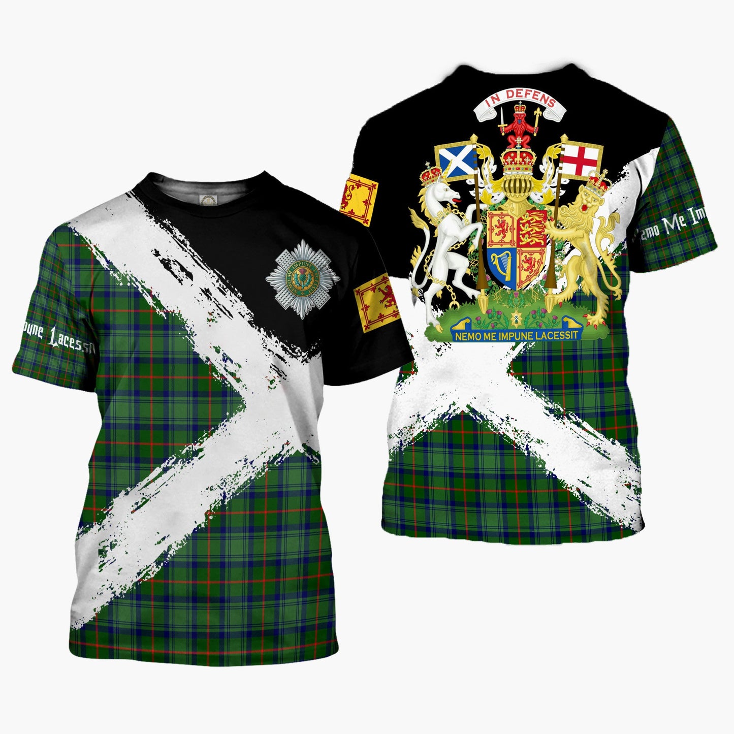 Printivon Cranstoun Clan T Shirt Scotland Coat Of Arms Tartan Pattern