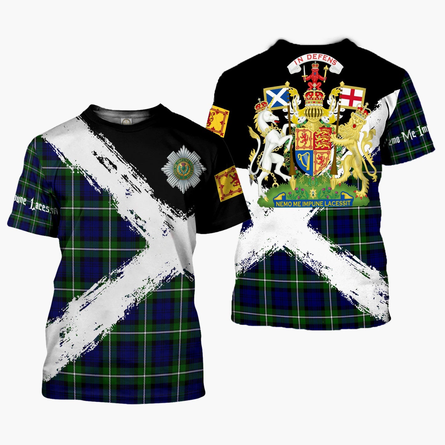Printivon Forbes Clan T Shirt Scotland Coat Of Arms Tartan Pattern