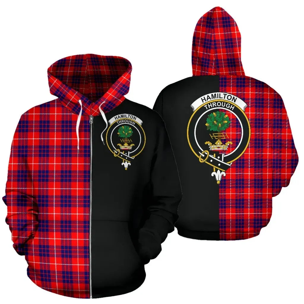Printivon Custom Your Text Hamilton Modern Tartan Hoodie Half Of Me