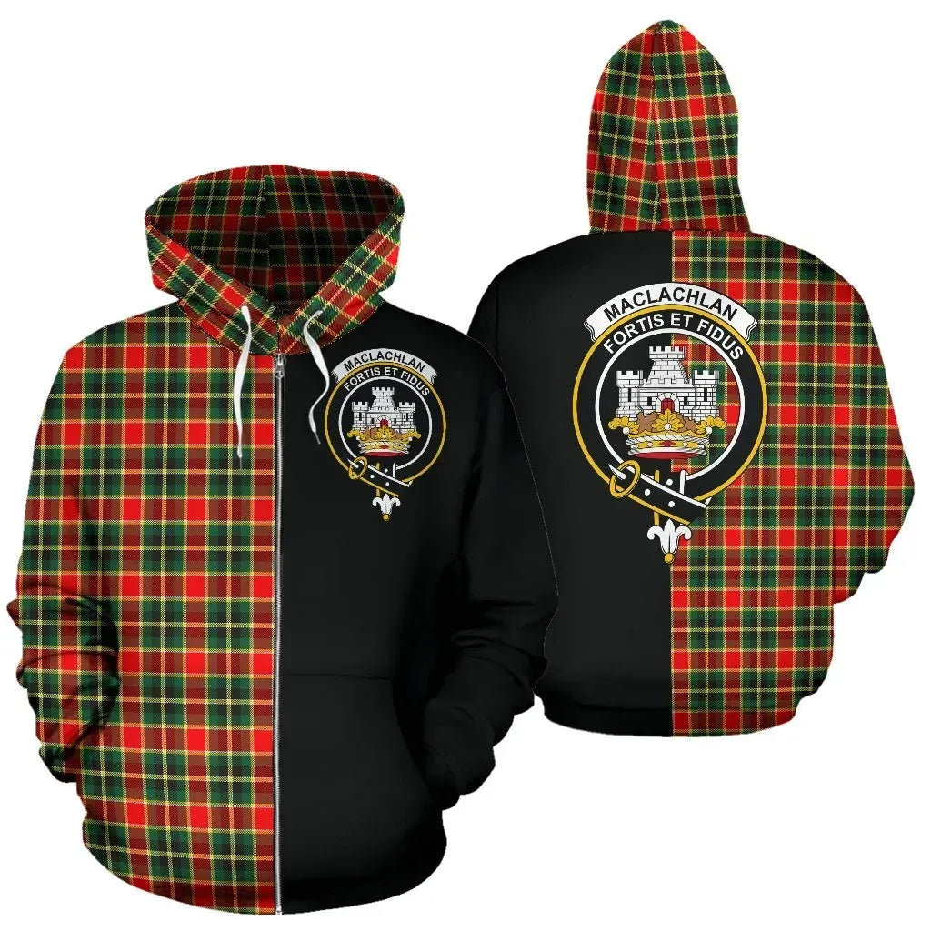 Printivon Custom Your Text Maclachlan Hunting Modern Tartan Hoodie Half Of Me