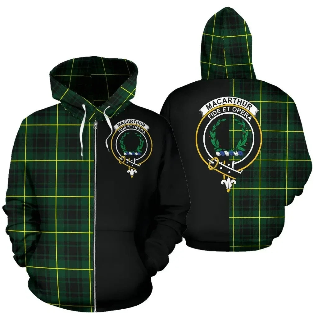 Printivon Custom Your Text Macarthur Modern Tartan Hoodie Half Of Me