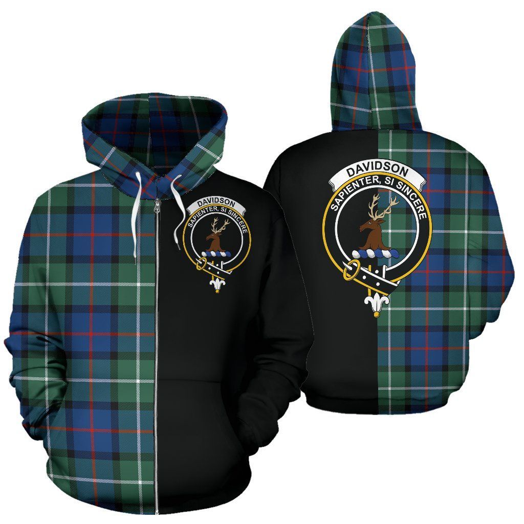 Printivon Custom Your Text Davidson Of Tulloch Tartan Hoodie Half Of Me