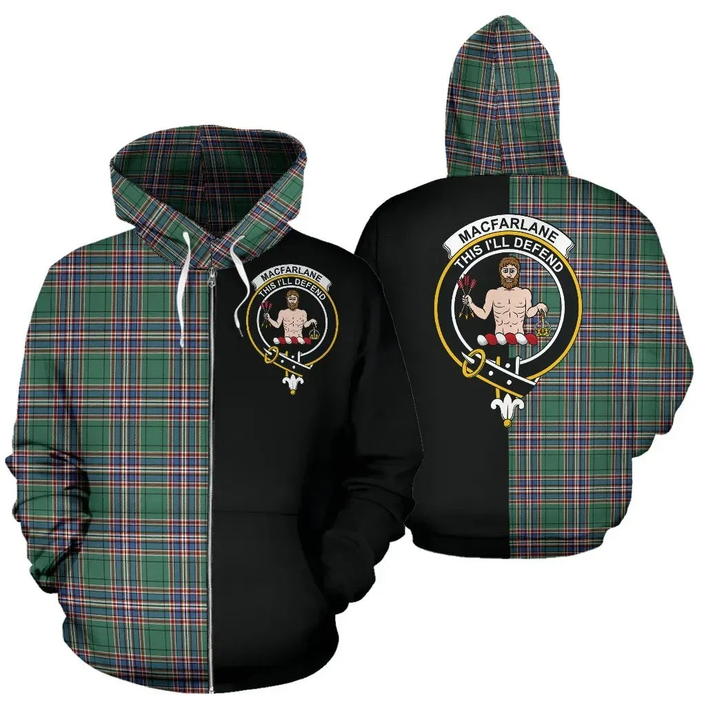Printivon Custom Your Text Macfarlane Hunting Ancient Tartan Hoodie Half Of Me