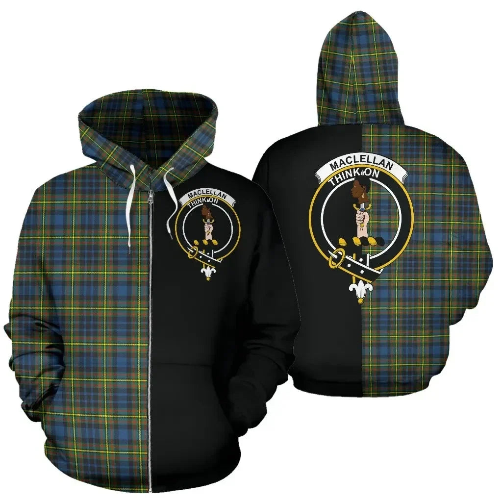 Printivon Custom Your Text Maclellan Ancient Tartan Hoodie Half Of Me