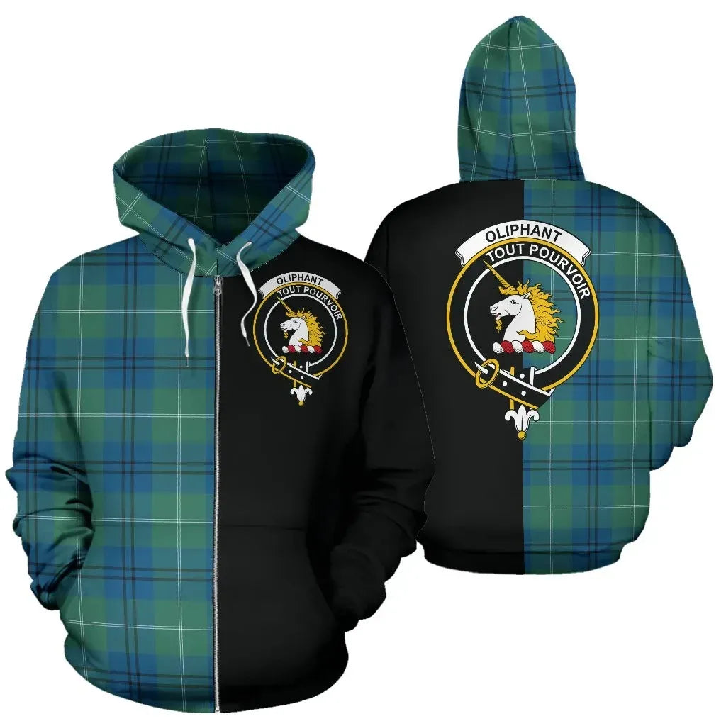 Printivon Custom Your Text Oliphant Ancient Tartan Hoodie Half Of Me