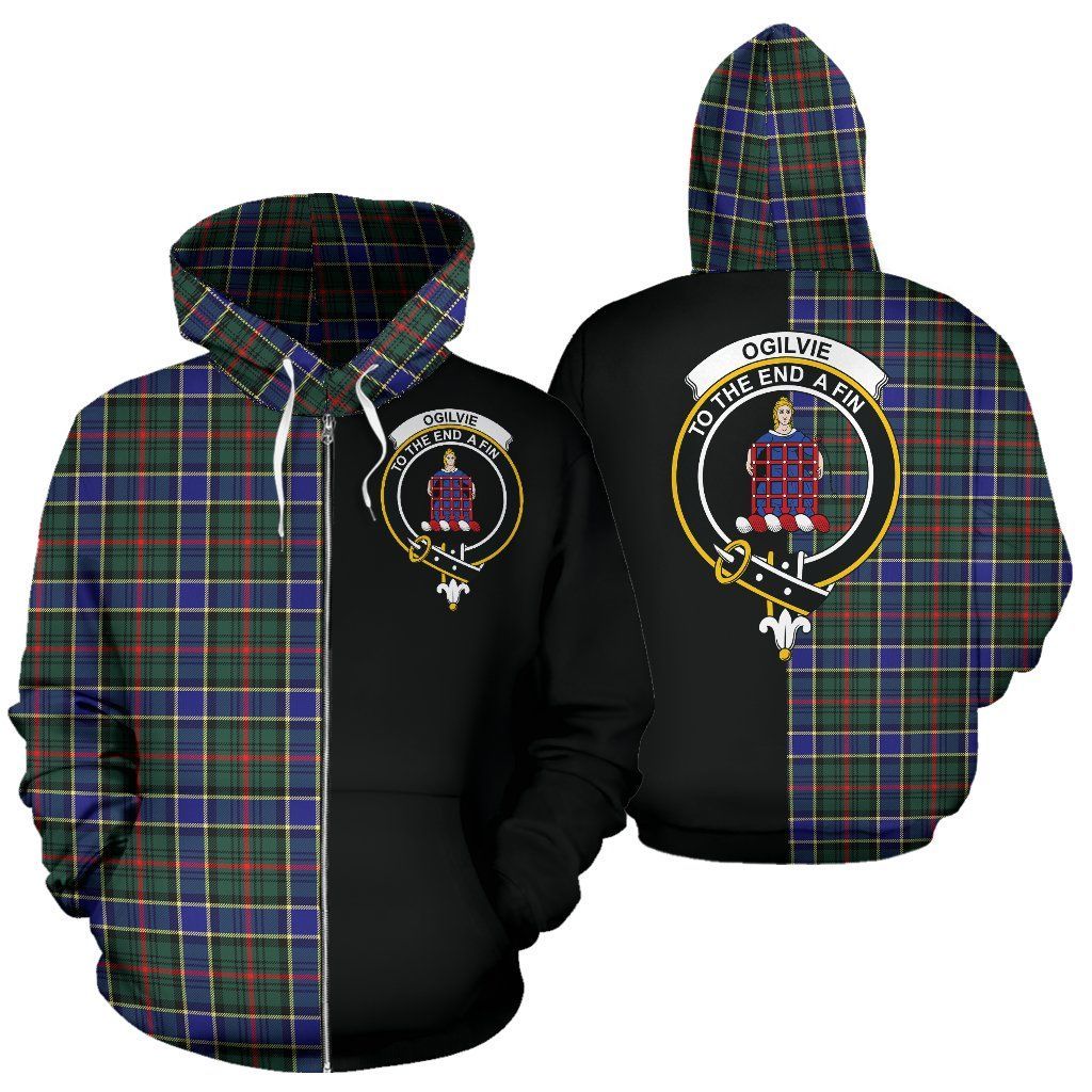 Printivon Custom Your Text Ogilvie Hunting Modern Tartan Hoodie Half Of Me