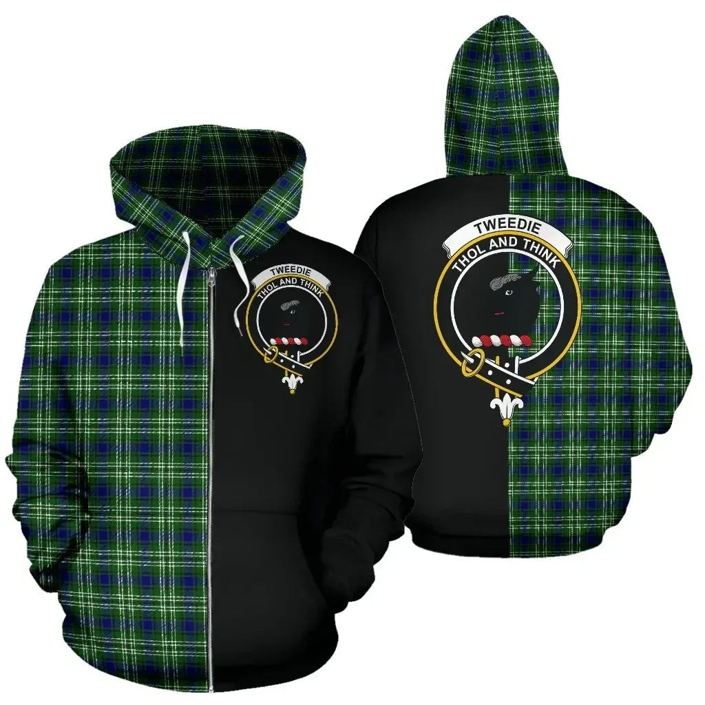 Printivon Custom Your Text Tweedside District Tartan Hoodie Half Of Me