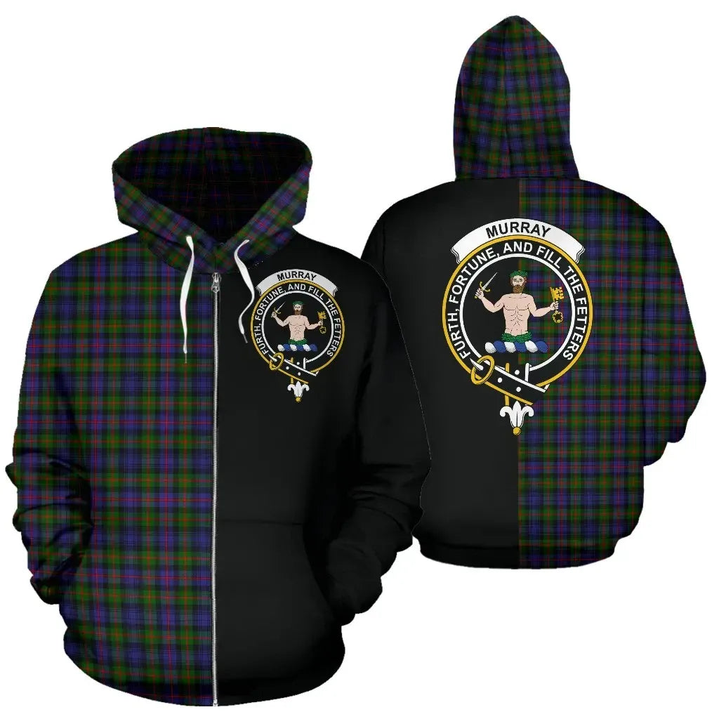 Printivon Custom Your Text Murray Of Atholl Modern Tartan Hoodie Half Of Me
