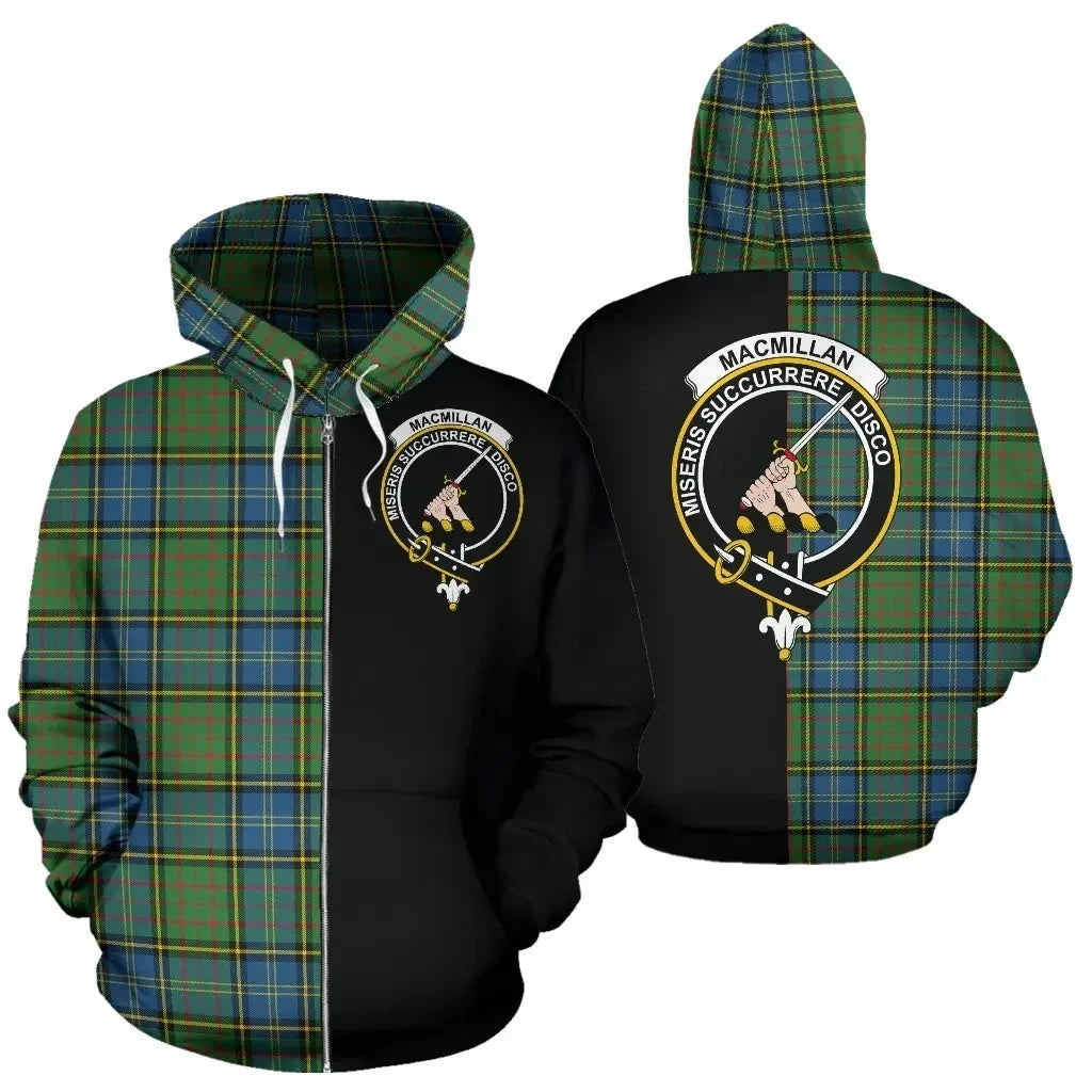 Printivon Custom Your Text Macmillan Hunting Ancient Tartan Hoodie Half Of Me