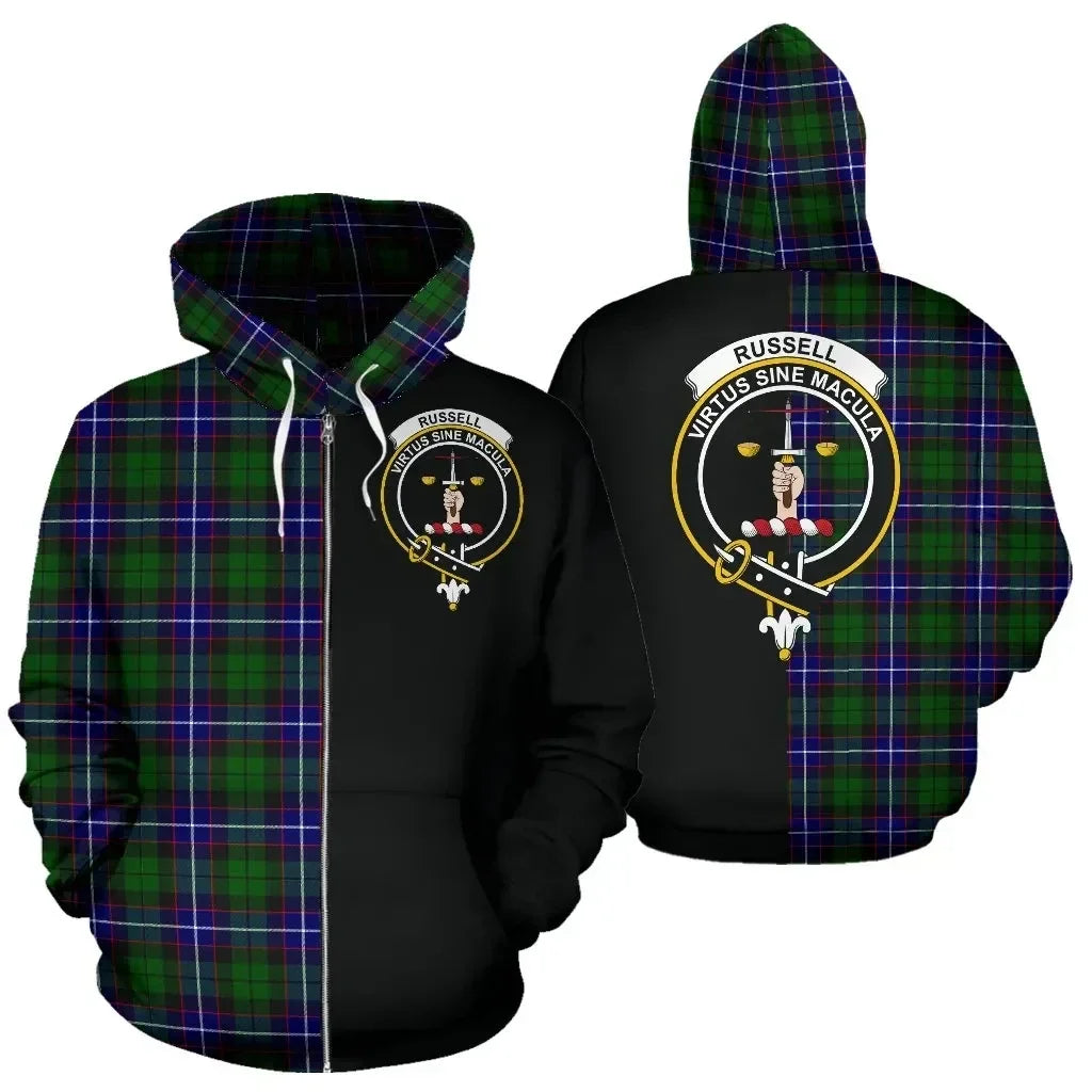 Printivon Custom Your Text Russell Modern Tartan Hoodie Half Of Me