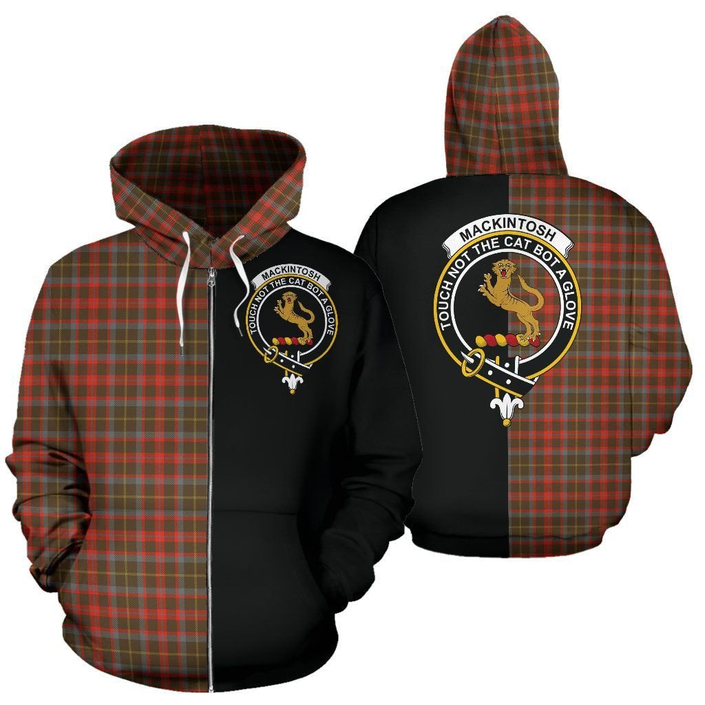 Printivon Custom Your Text Mackintosh Hunting Weathered Tartan Hoodie Half Of Me
