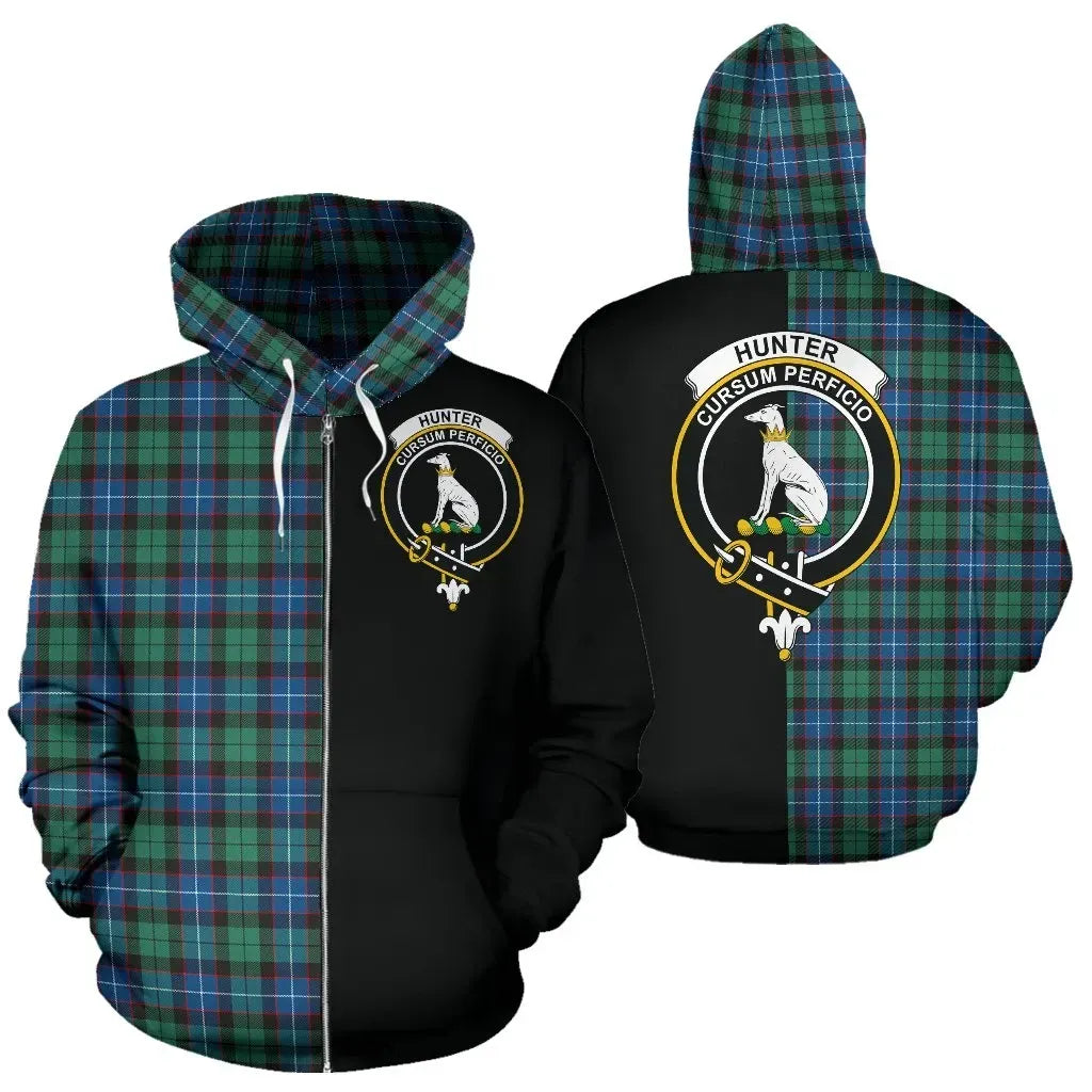 Printivon Custom Your Text Hunter Ancient Tartan Hoodie Half Of Me