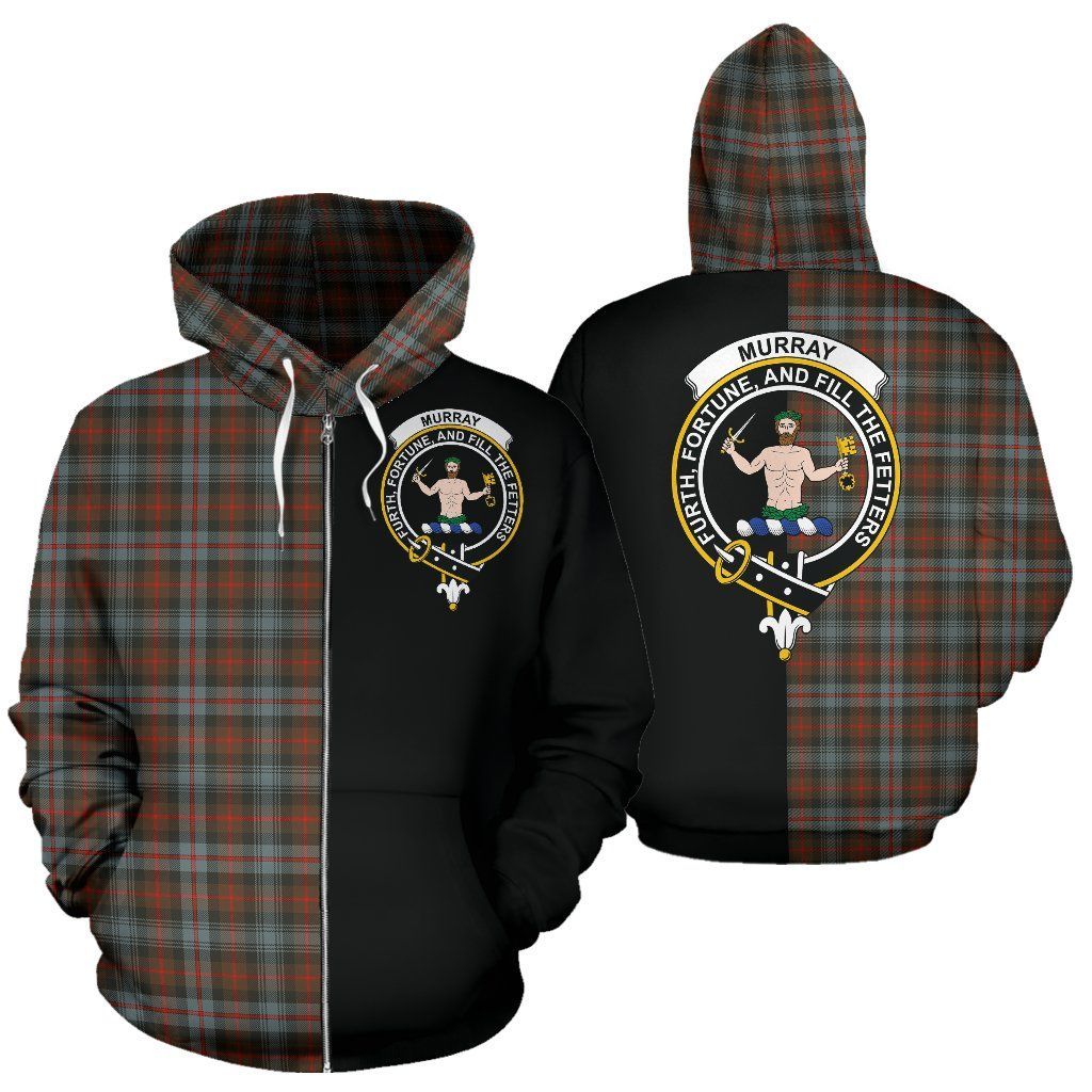 Printivon Custom Your Text Murray Of Atholl Weathered Tartan Hoodie Half Of Me