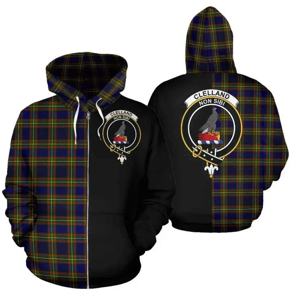 Printivon Custom Your Text Clelland Modern Tartan Hoodie Half Of Me