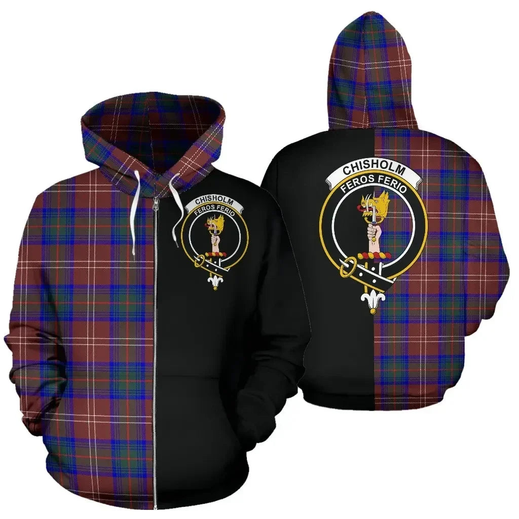 Printivon Custom Your Text Chisholm Hunting Modern Tartan Hoodie Half Of Me