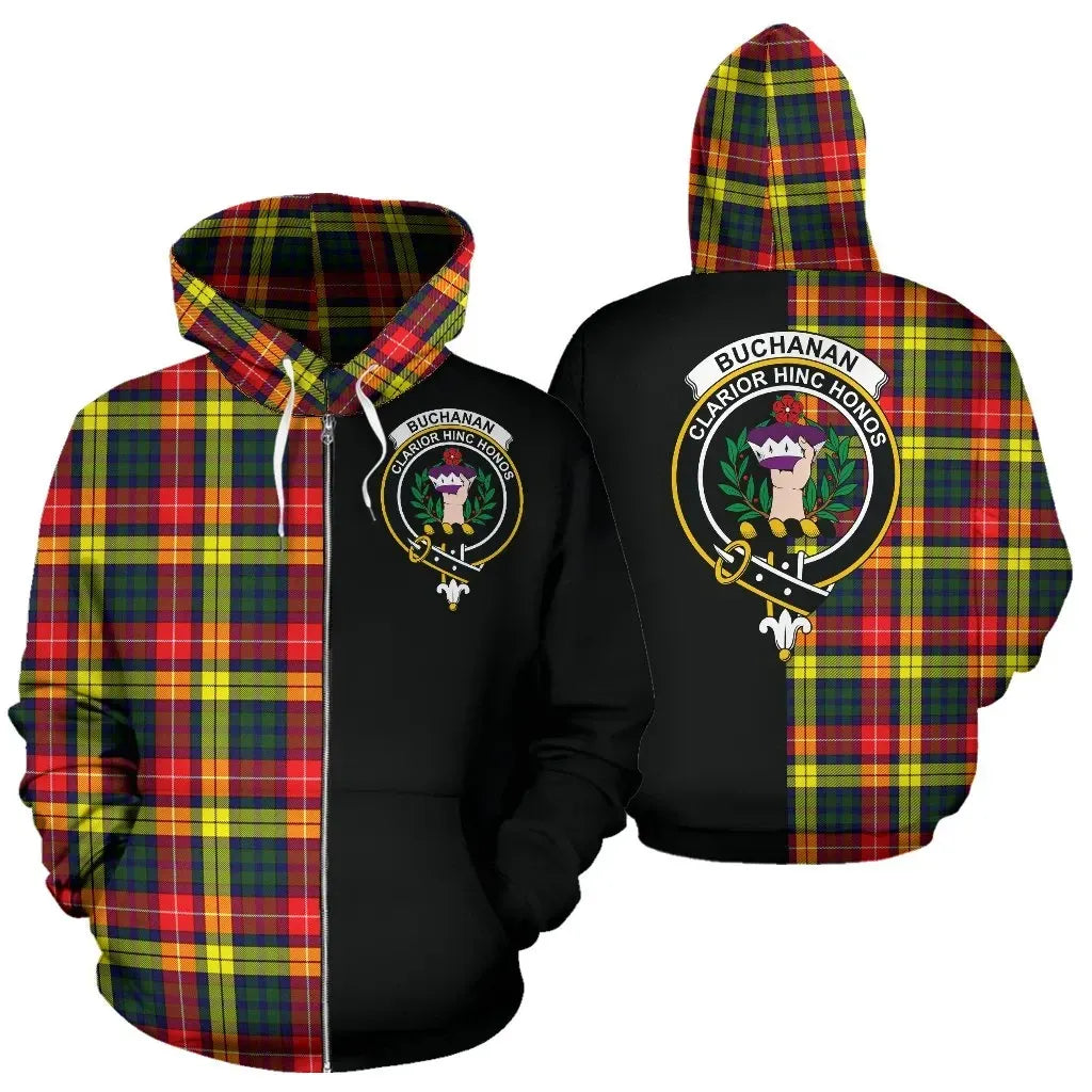 Printivon Custom Your Text Buchanan Modern Tartan Hoodie Half Of Me
