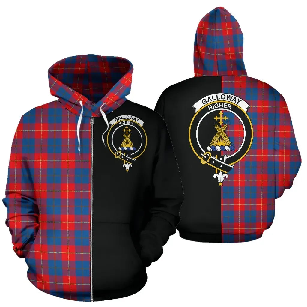 Printivon Custom Your Text Galloway Red Tartan Hoodie Half Of Me
