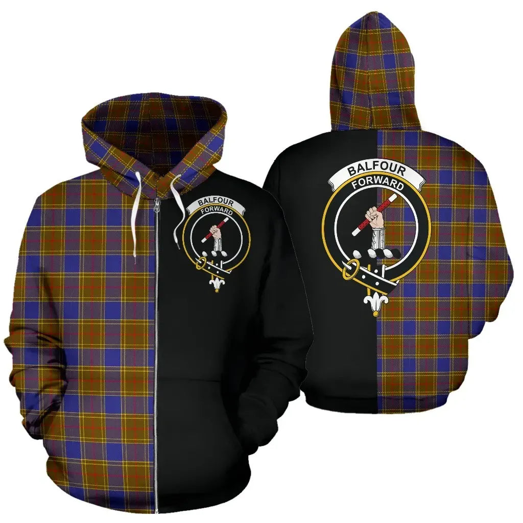 Printivon Custom Your Text Balfour Modern Tartan Hoodie Half Of Me