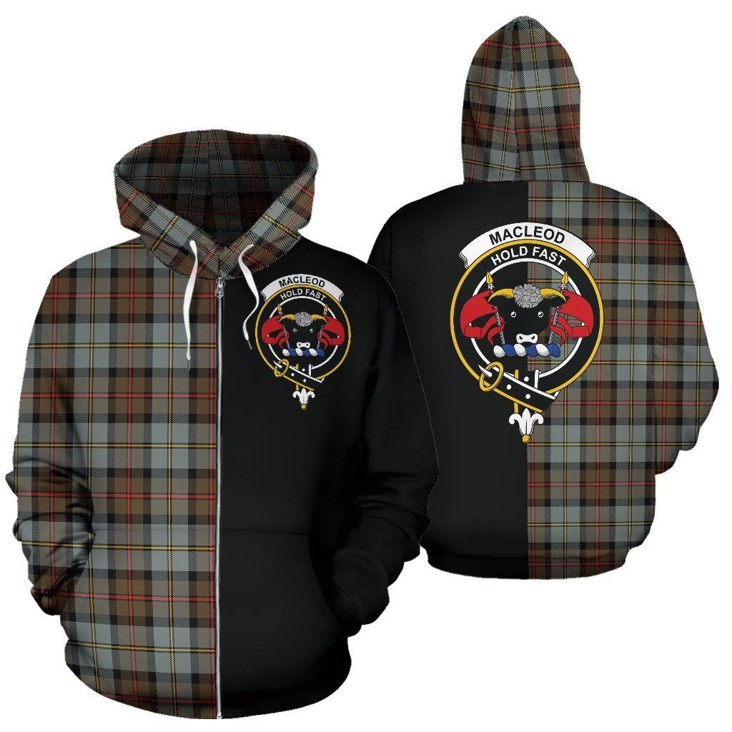 Printivon Custom Your Text Macleod Of Harris Weathered Tartan Hoodie Half Of Me